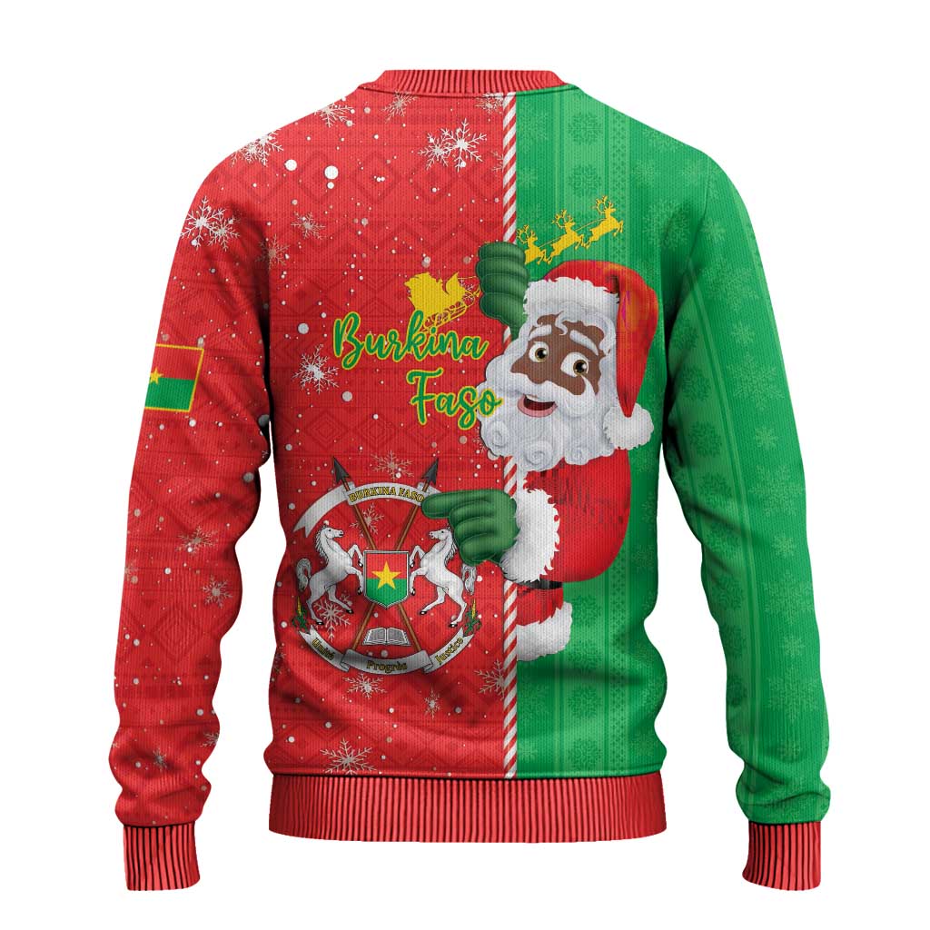 Burkina Faso Christmas Ugly Christmas Sweater Black Santa Joyeux Noel - Wonder Print Shop