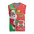 Burkina Faso Christmas Knitted V-Neck Vest Black Santa Joyeux Noel - Wonder Print Shop