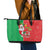 Burkina Faso Christmas Leather Tote Bag Black Santa Joyeux Noel - Wonder Print Shop