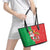 Burkina Faso Christmas Leather Tote Bag Black Santa Joyeux Noel - Wonder Print Shop