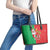 Burkina Faso Christmas Leather Tote Bag Black Santa Joyeux Noel - Wonder Print Shop
