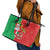 Burkina Faso Christmas Leather Tote Bag Black Santa Joyeux Noel - Wonder Print Shop