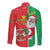 Burkina Faso Christmas Long Sleeve Button Shirt Black Santa Joyeux Noel - Wonder Print Shop