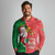 Burkina Faso Christmas Long Sleeve Polo Shirt Black Santa Joyeux Noel - Wonder Print Shop