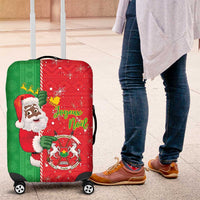 Burkina Faso Christmas Luggage Cover Black Santa Joyeux Noel - Wonder Print Shop
