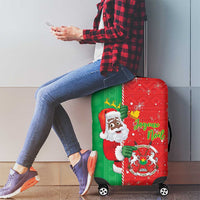 Burkina Faso Christmas Luggage Cover Black Santa Joyeux Noel - Wonder Print Shop