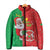 Burkina Faso Christmas Padded Jacket Black Santa Joyeux Noel - Wonder Print Shop