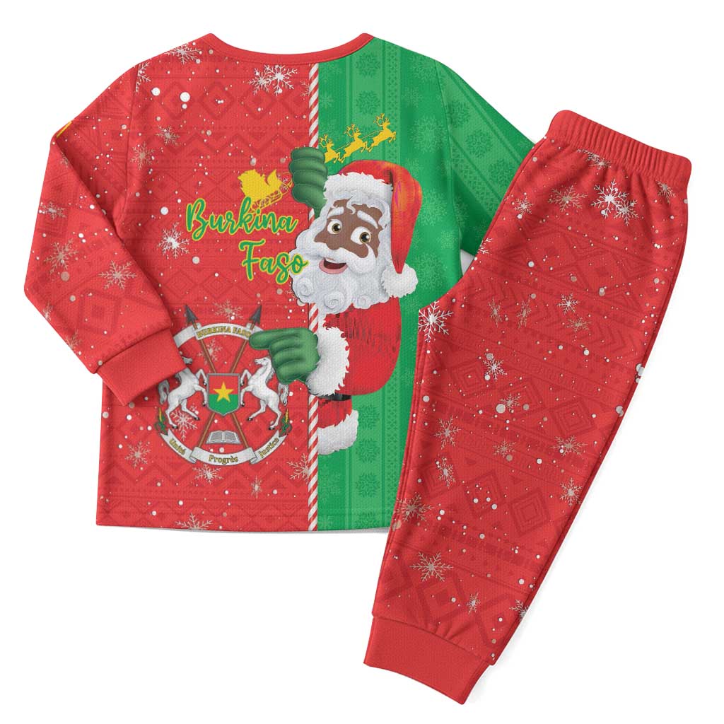 Burkina Faso Christmas Pajama Set Black Santa Joyeux Noel - Wonder Print Shop