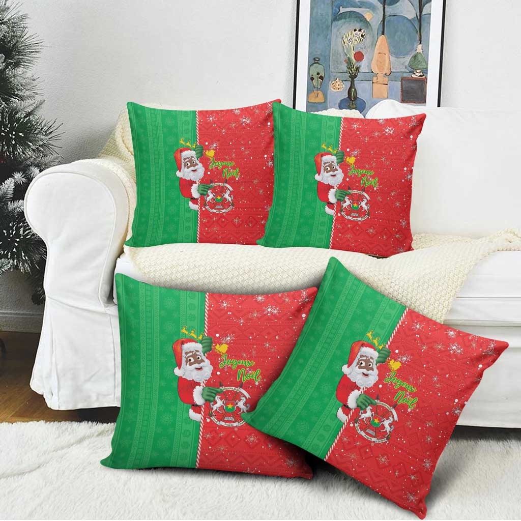 Burkina Faso Christmas Pillow Cover Black Santa Joyeux Noel - Wonder Print Shop