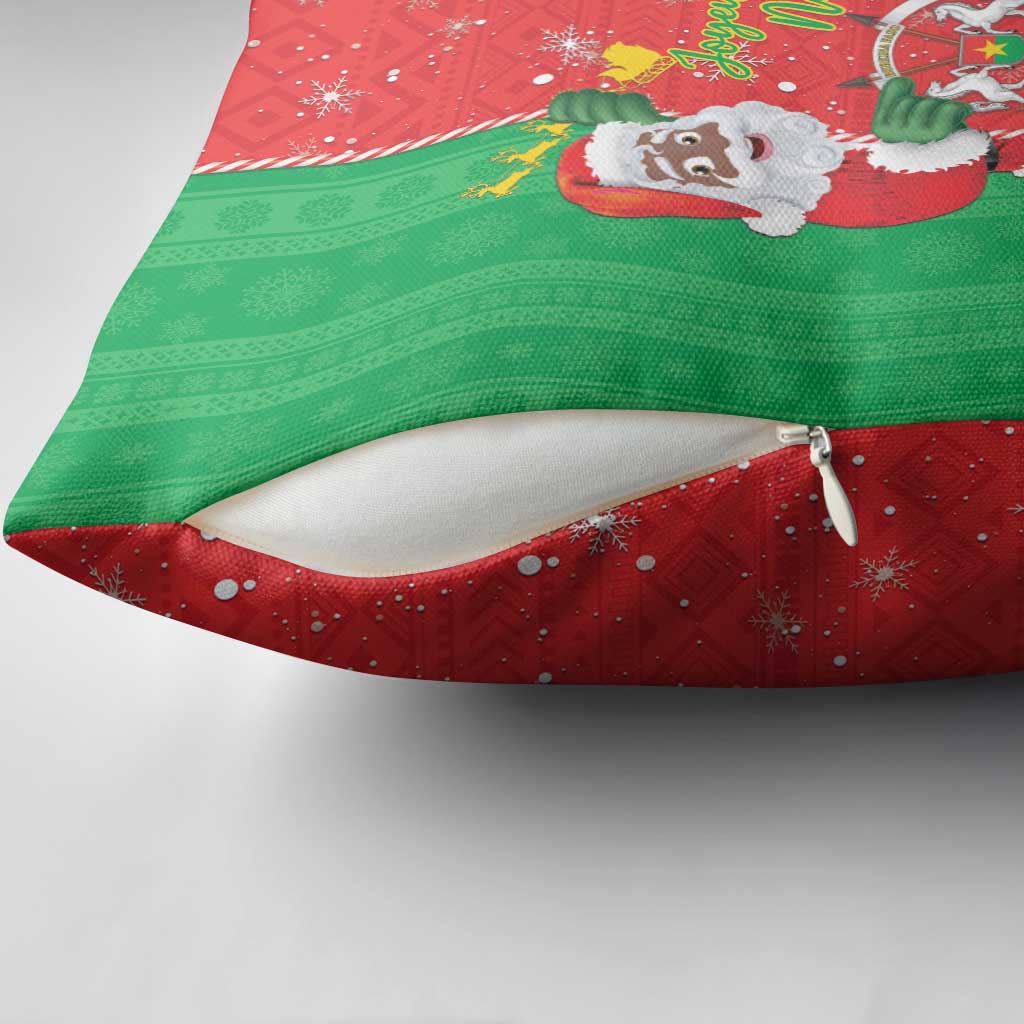 Burkina Faso Christmas Pillow Cover Black Santa Joyeux Noel - Wonder Print Shop