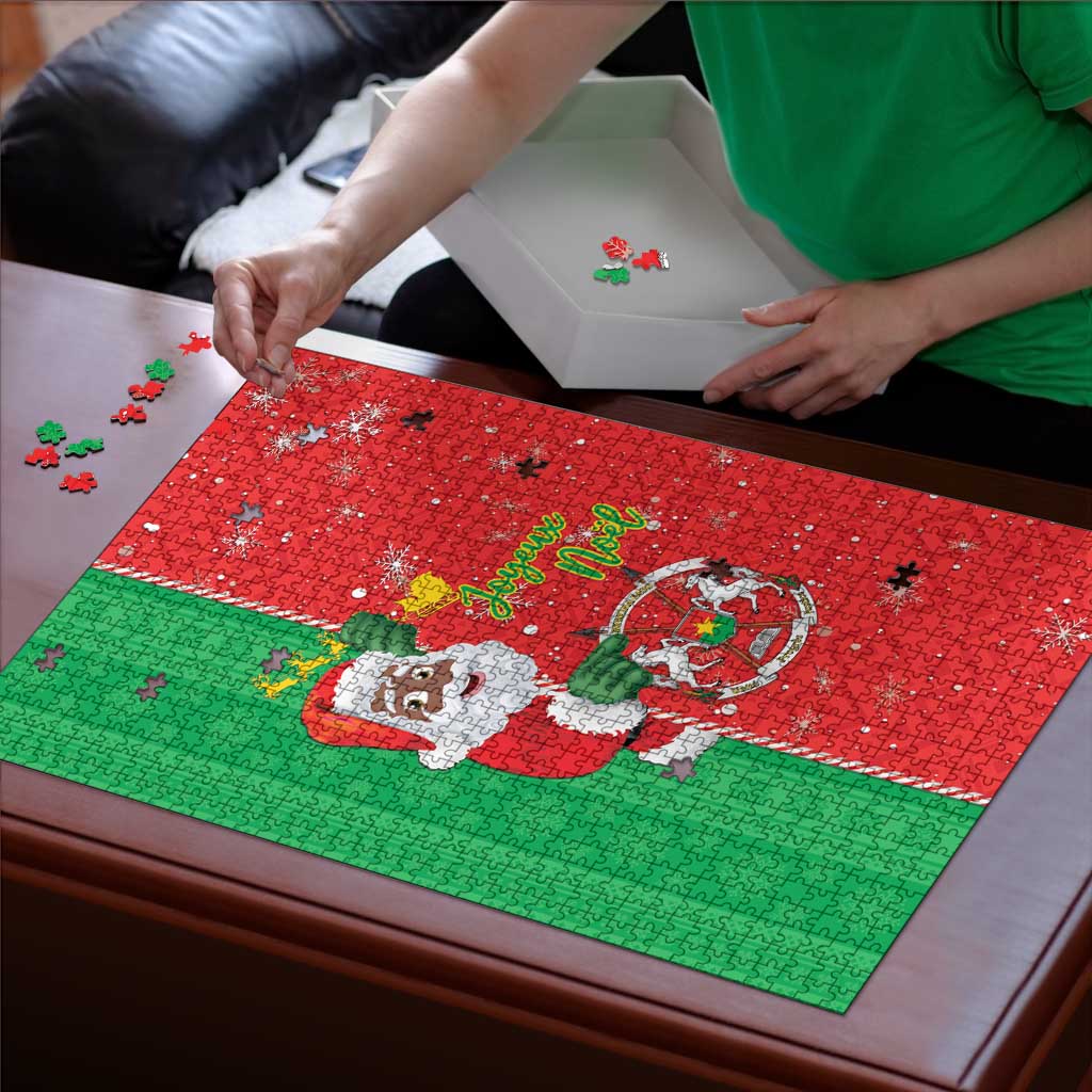 Burkina Faso Christmas Puzzle Black Santa Joyeux Noel - Wonder Print Shop