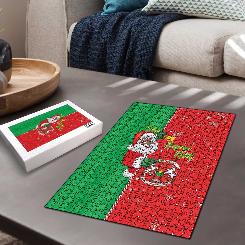 Burkina Faso Christmas Puzzle Black Santa Joyeux Noel - Wonder Print Shop