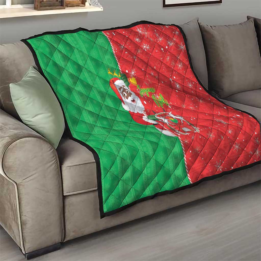 Burkina Faso Christmas Quilt Black Santa Joyeux Noel - Wonder Print Shop