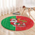 Burkina Faso Christmas Round Carpet Black Santa Joyeux Noel - Wonder Print Shop