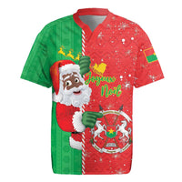Burkina Faso Christmas Rugby Jersey Black Santa Joyeux Noel - Wonder Print Shop