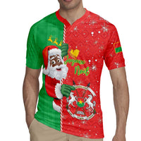 Burkina Faso Christmas Rugby Jersey Black Santa Joyeux Noel - Wonder Print Shop