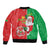 Burkina Faso Christmas Sleeve Zip Bomber Jacket Black Santa Joyeux Noel - Wonder Print Shop
