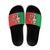 Burkina Faso Christmas Slide Sandals Black Santa Joyeux Noel - Wonder Print Shop