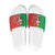 Burkina Faso Christmas Slide Sandals Black Santa Joyeux Noel - Wonder Print Shop