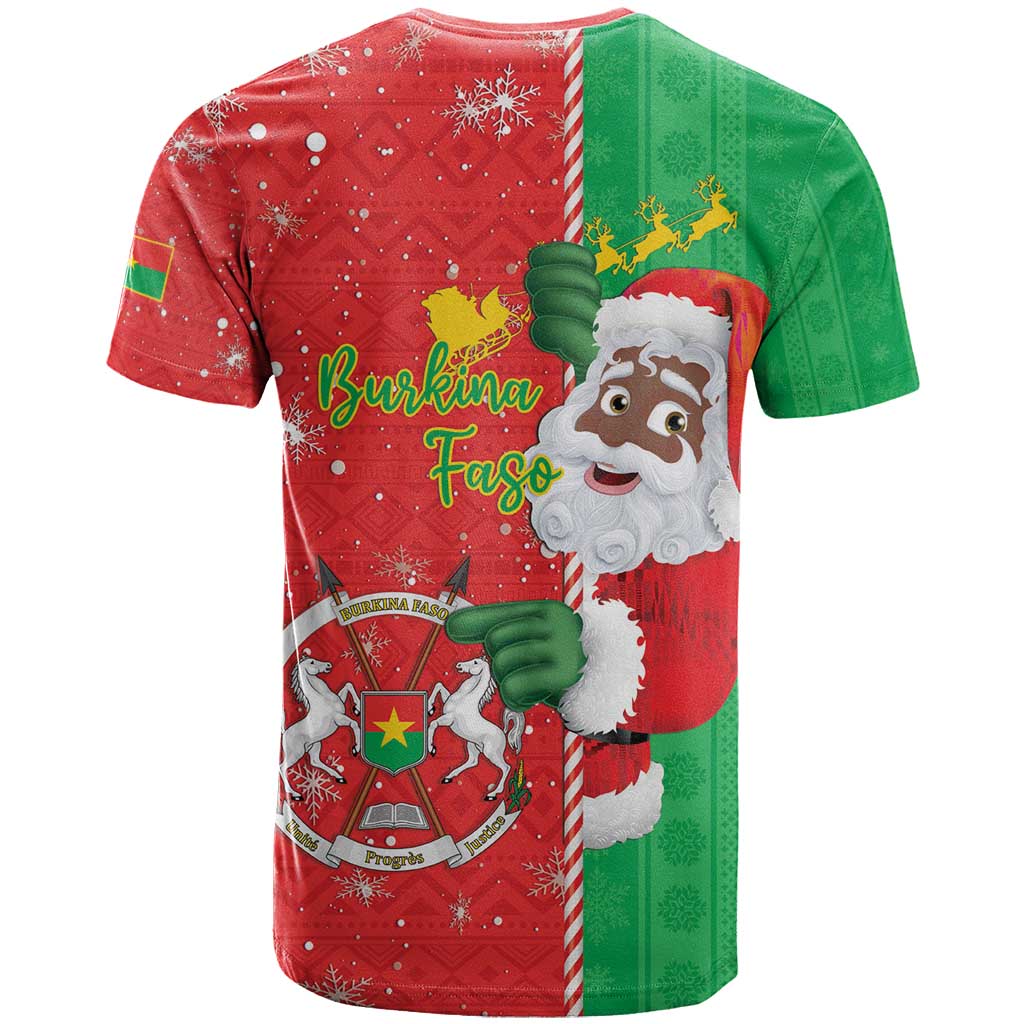 Burkina Faso Christmas T Shirt Black Santa Joyeux Noel - Wonder Print Shop