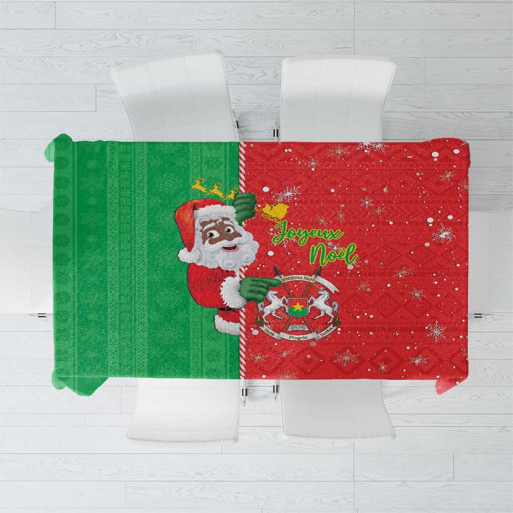 Burkina Faso Christmas Tablecloth Black Santa Joyeux Noel - Wonder Print Shop