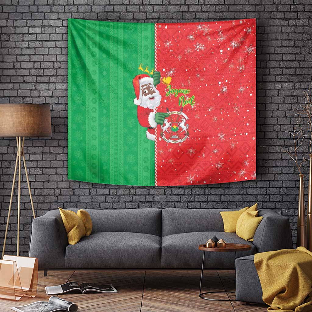 Burkina Faso Christmas Tapestry Black Santa Joyeux Noel - Wonder Print Shop