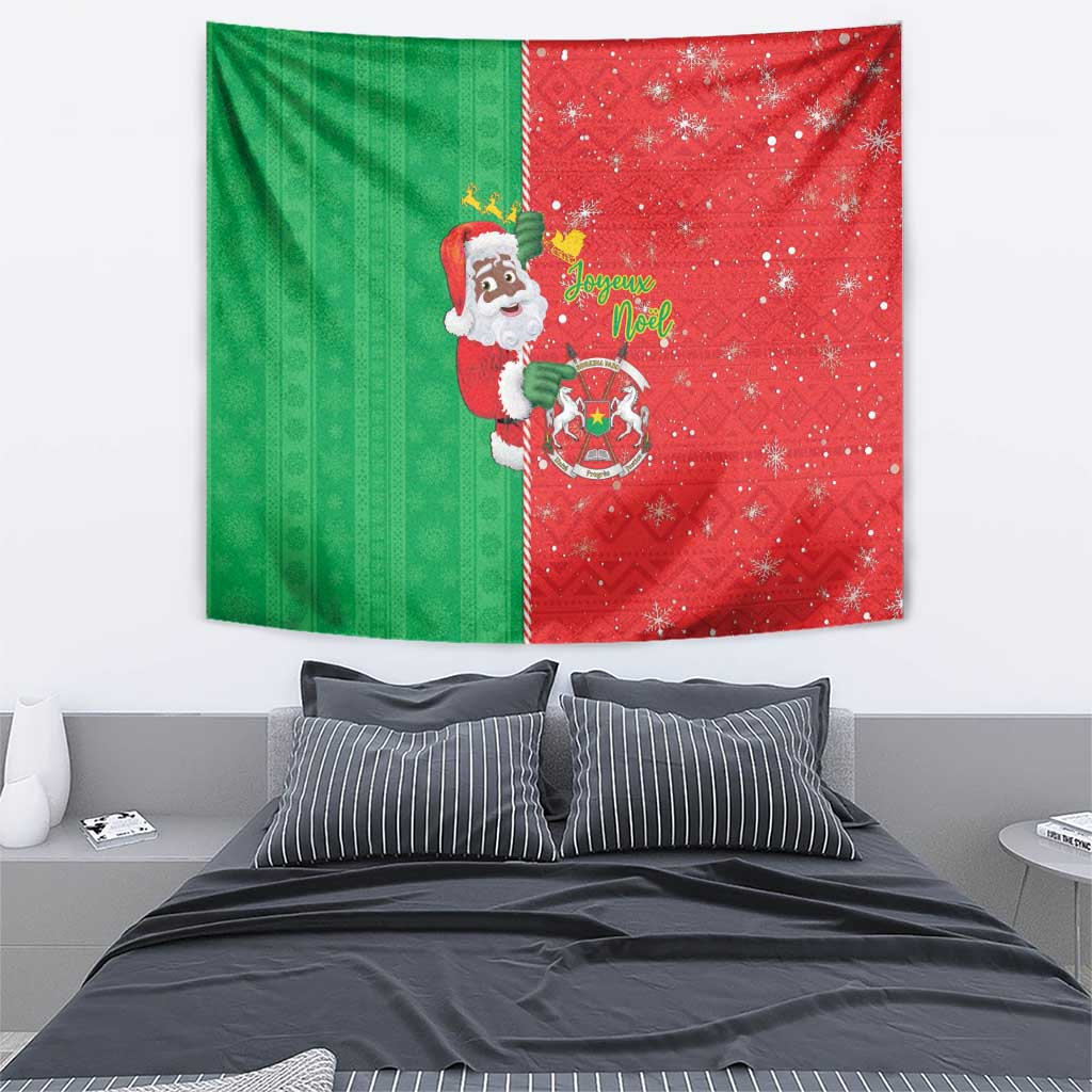 Burkina Faso Christmas Tapestry Black Santa Joyeux Noel - Wonder Print Shop