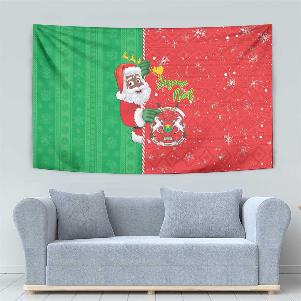 Burkina Faso Christmas Tapestry Black Santa Joyeux Noel - Wonder Print Shop