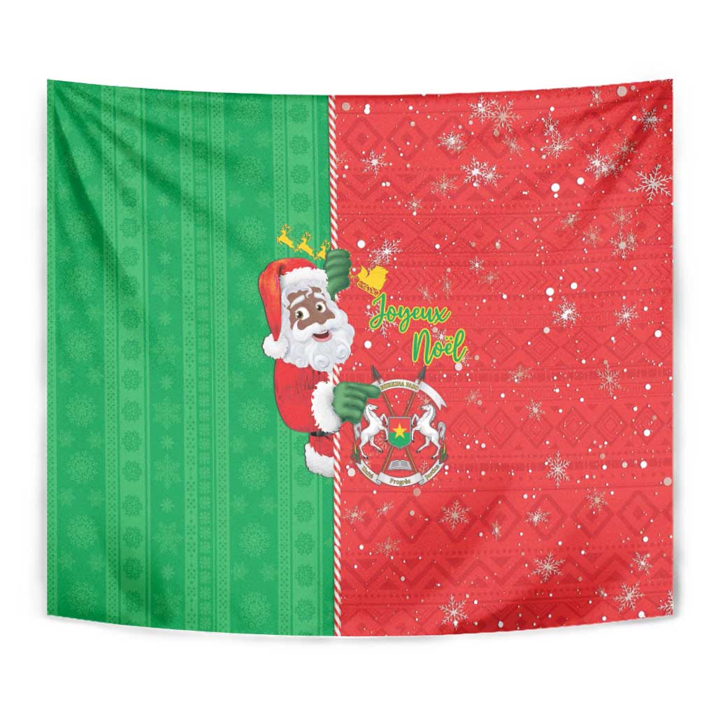 Burkina Faso Christmas Tapestry Black Santa Joyeux Noel - Wonder Print Shop