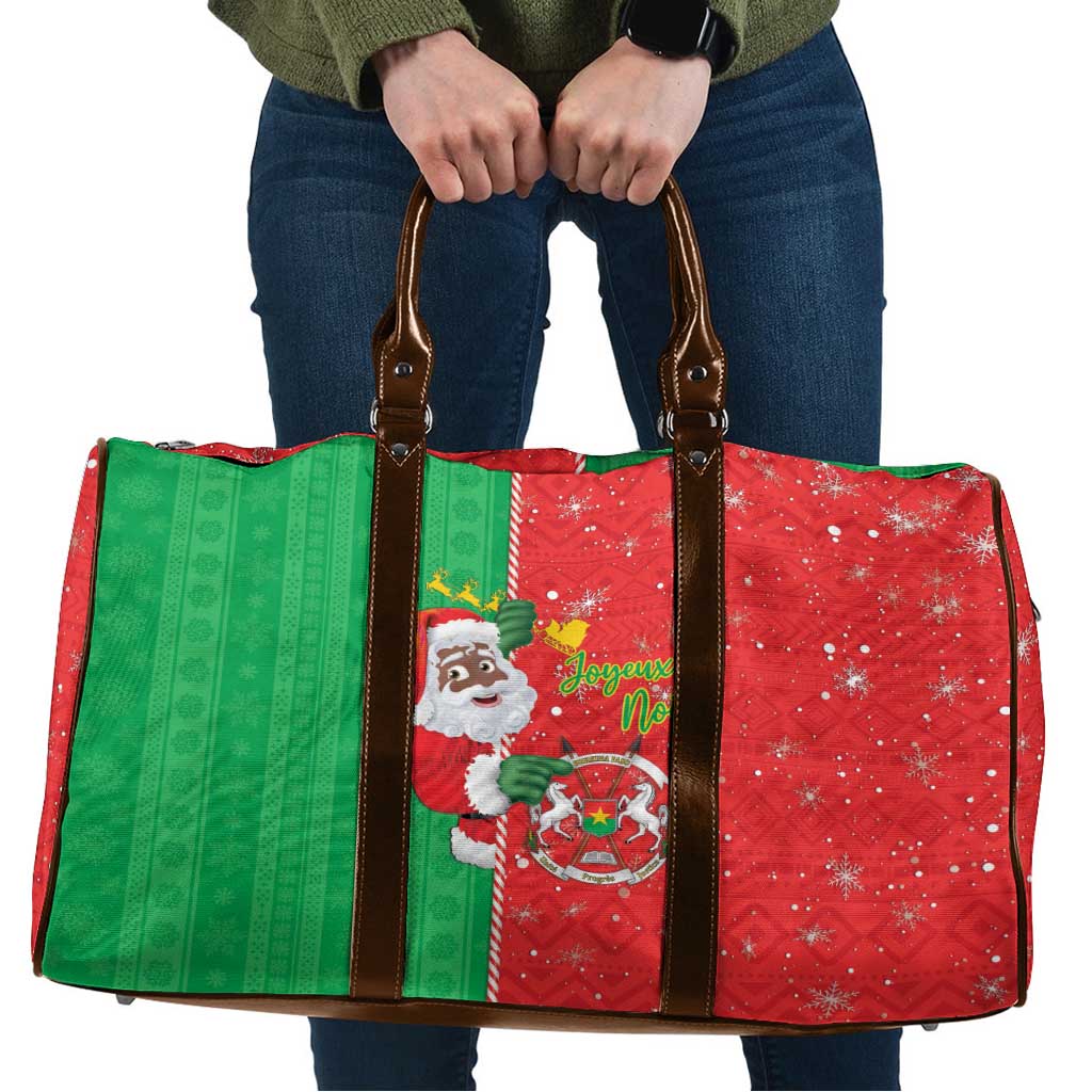 Burkina Faso Christmas Travel Bag Black Santa Joyeux Noel - Wonder Print Shop
