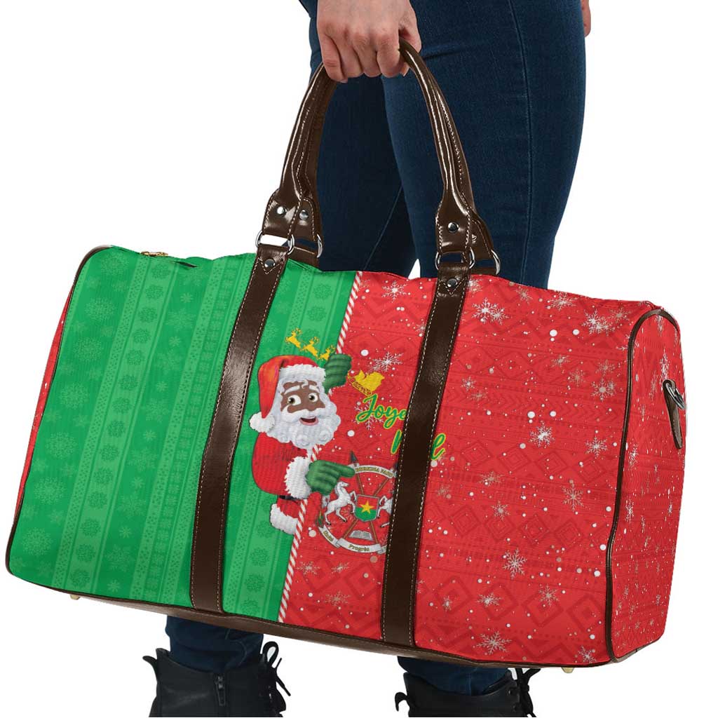Burkina Faso Christmas Travel Bag Black Santa Joyeux Noel - Wonder Print Shop