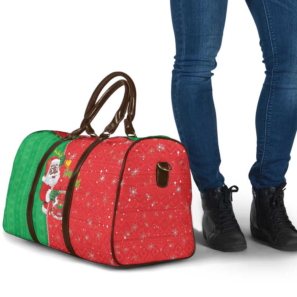 Burkina Faso Christmas Travel Bag Black Santa Joyeux Noel - Wonder Print Shop