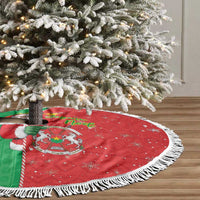 Burkina Faso Christmas Tree Skirt Black Santa Joyeux Noel - Wonder Print Shop