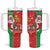 Burkina Faso Christmas Tumbler With Handle Black Santa Joyeux Noel - Wonder Print Shop