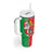 Burkina Faso Christmas Tumbler With Handle Black Santa Joyeux Noel - Wonder Print Shop