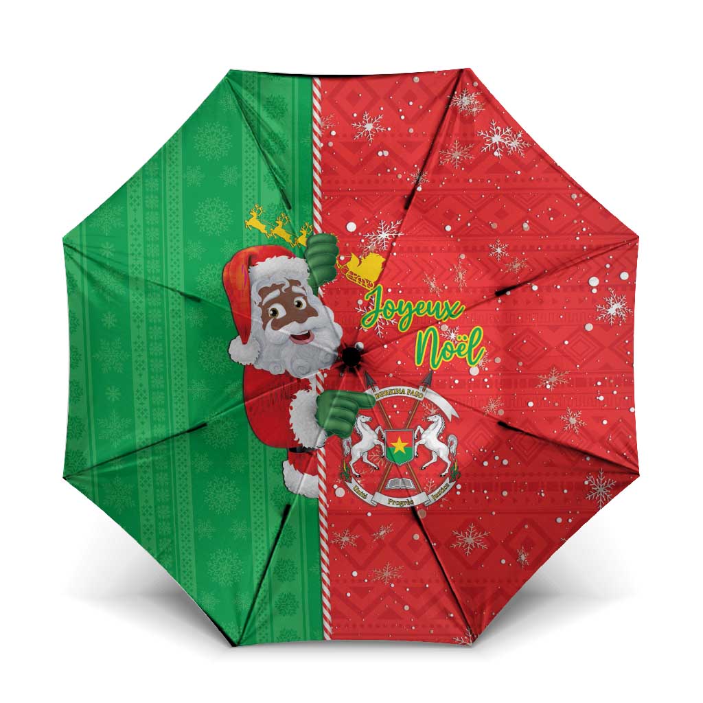 Burkina Faso Christmas Umbrella Black Santa Joyeux Noel - Wonder Print Shop