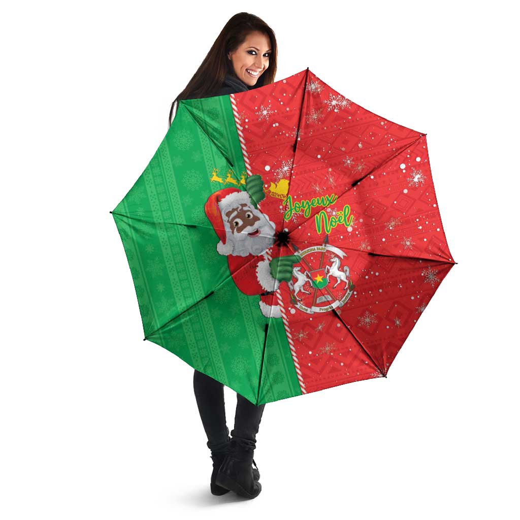 Burkina Faso Christmas Umbrella Black Santa Joyeux Noel - Wonder Print Shop