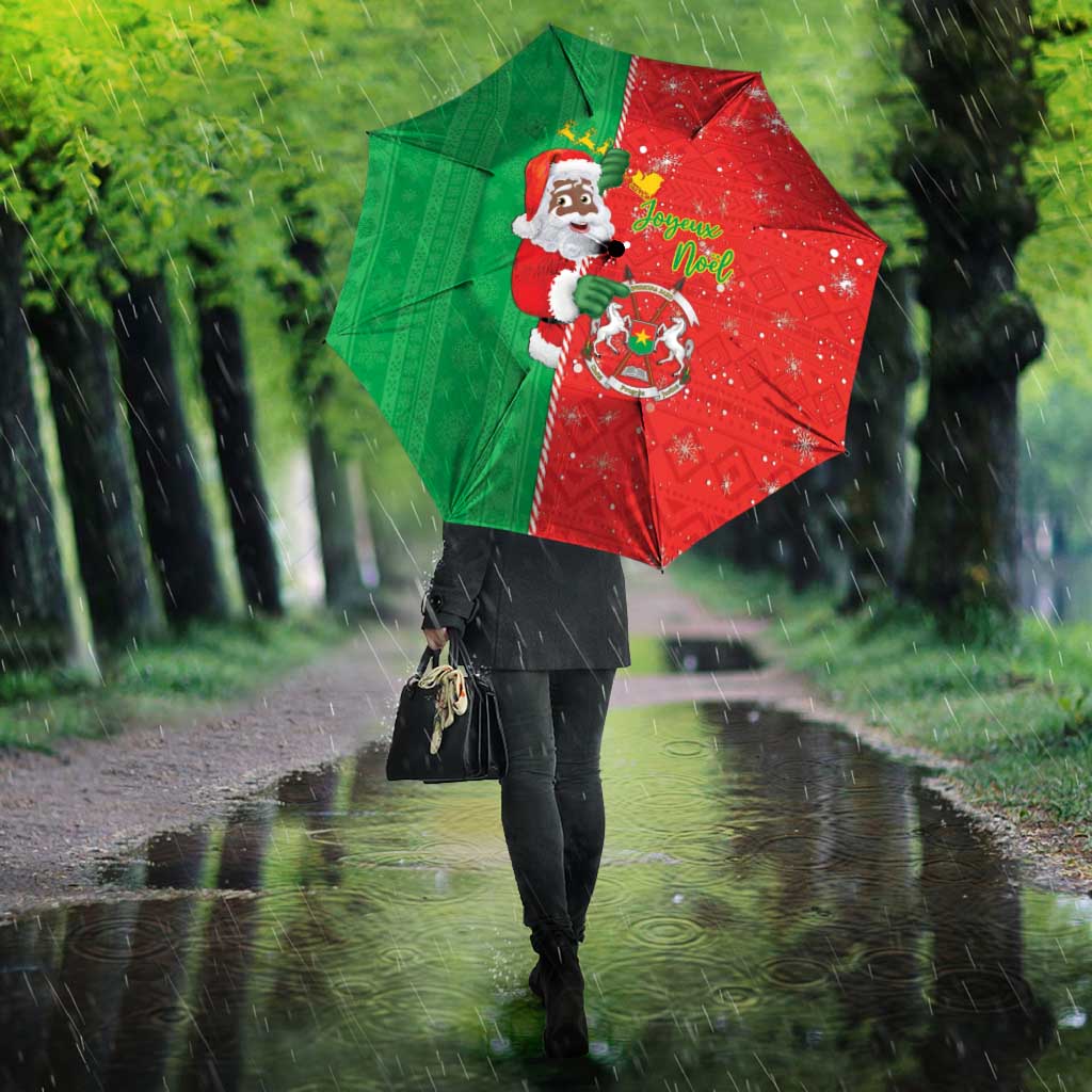 Burkina Faso Christmas Umbrella Black Santa Joyeux Noel - Wonder Print Shop