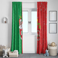 Burkina Faso Christmas Window Curtain Black Santa Joyeux Noel - Wonder Print Shop