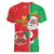 Burkina Faso Christmas Women V-Neck T-Shirt Black Santa Joyeux Noel - Wonder Print Shop