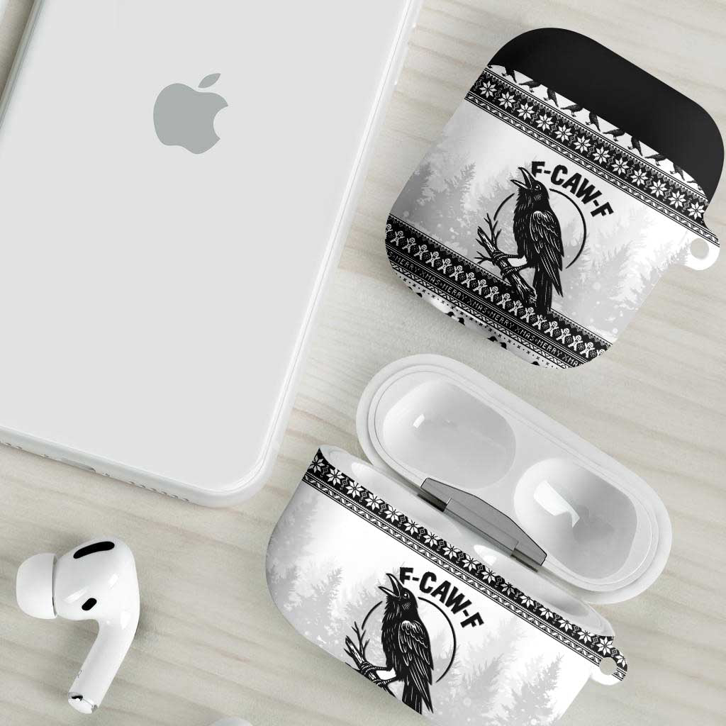 Funny Christmas F Caw F Raven AirPods Case Merry Craw Mas - Wonder Print Shop
