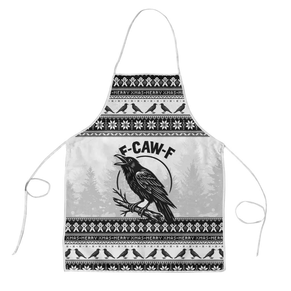 Funny Christmas F Caw F Raven Apron Merry Craw Mas - Wonder Print Shop