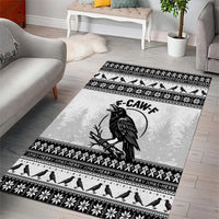 Funny Christmas F Caw F Raven Area Rug Merry Craw Mas - Wonder Print Shop