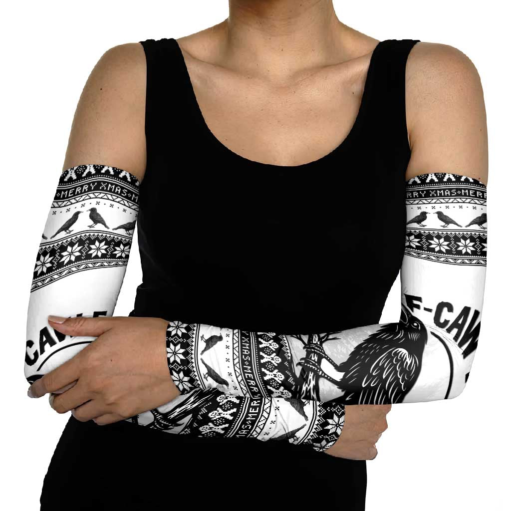 Funny Christmas F Caw F Raven Arm Sleeves Merry Craw Mas - Wonder Print Shop