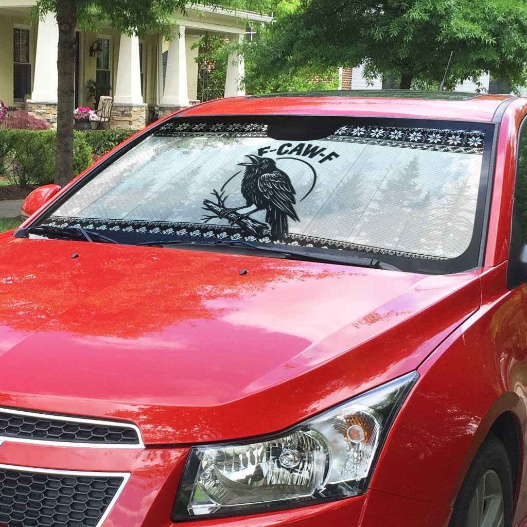 Funny Christmas F Caw F Raven Auto Sun Shade Merry Craw Mas - Wonder Print Shop