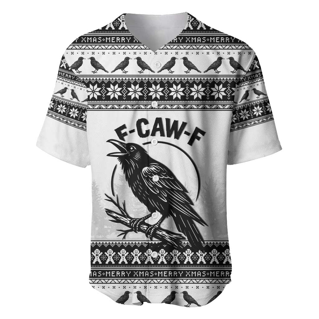Funny Christmas F Caw F Raven Baseball Jersey Merry Craw Mas - Wonder Print Shop