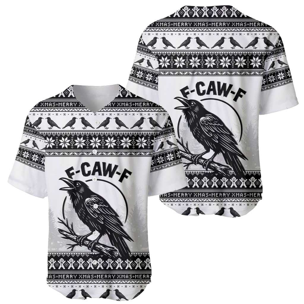 Funny Christmas F Caw F Raven Baseball Jersey Merry Craw Mas - Wonder Print Shop