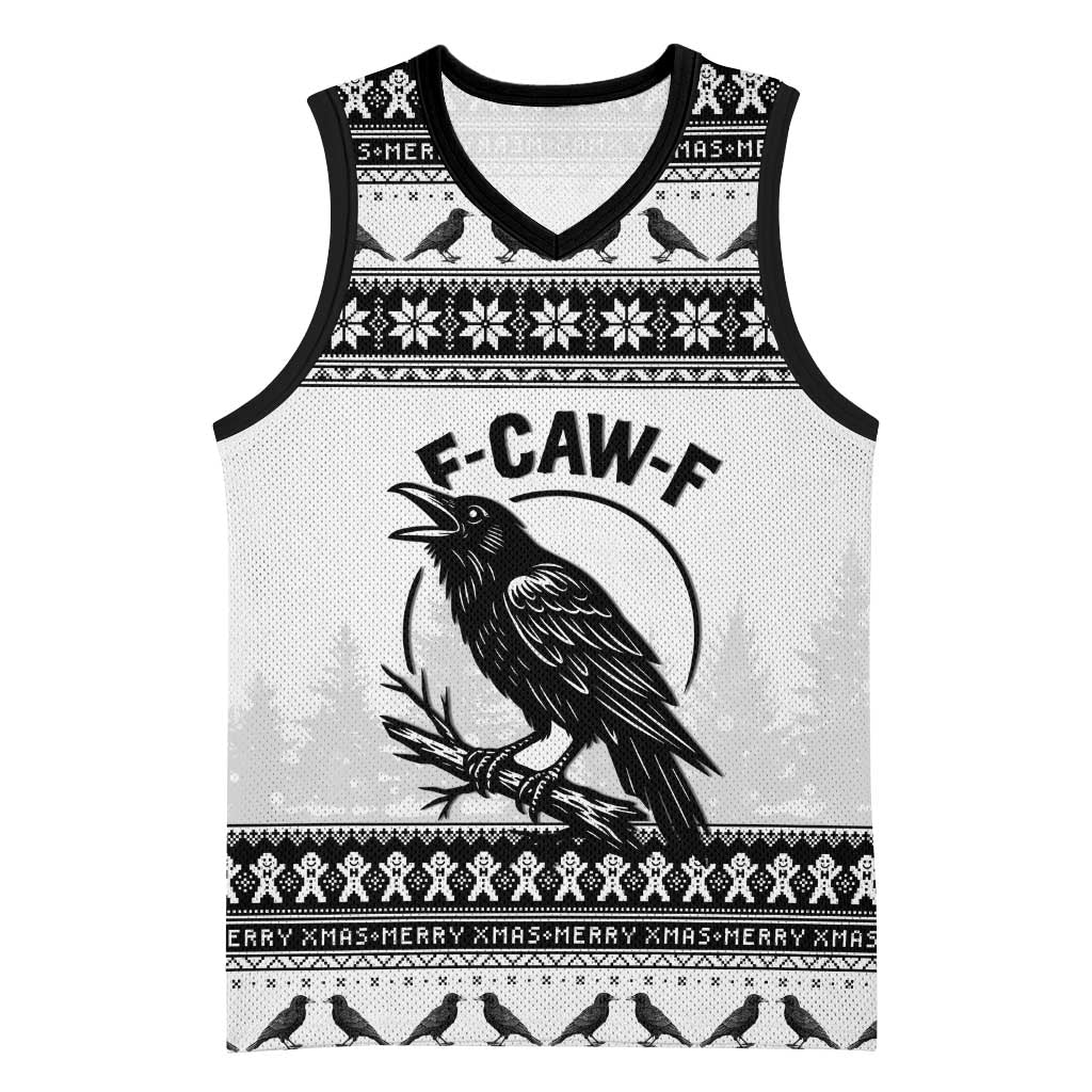 Funny Christmas F Caw F Raven Basketball Jersey Merry Craw Mas - Wonder Print Shop