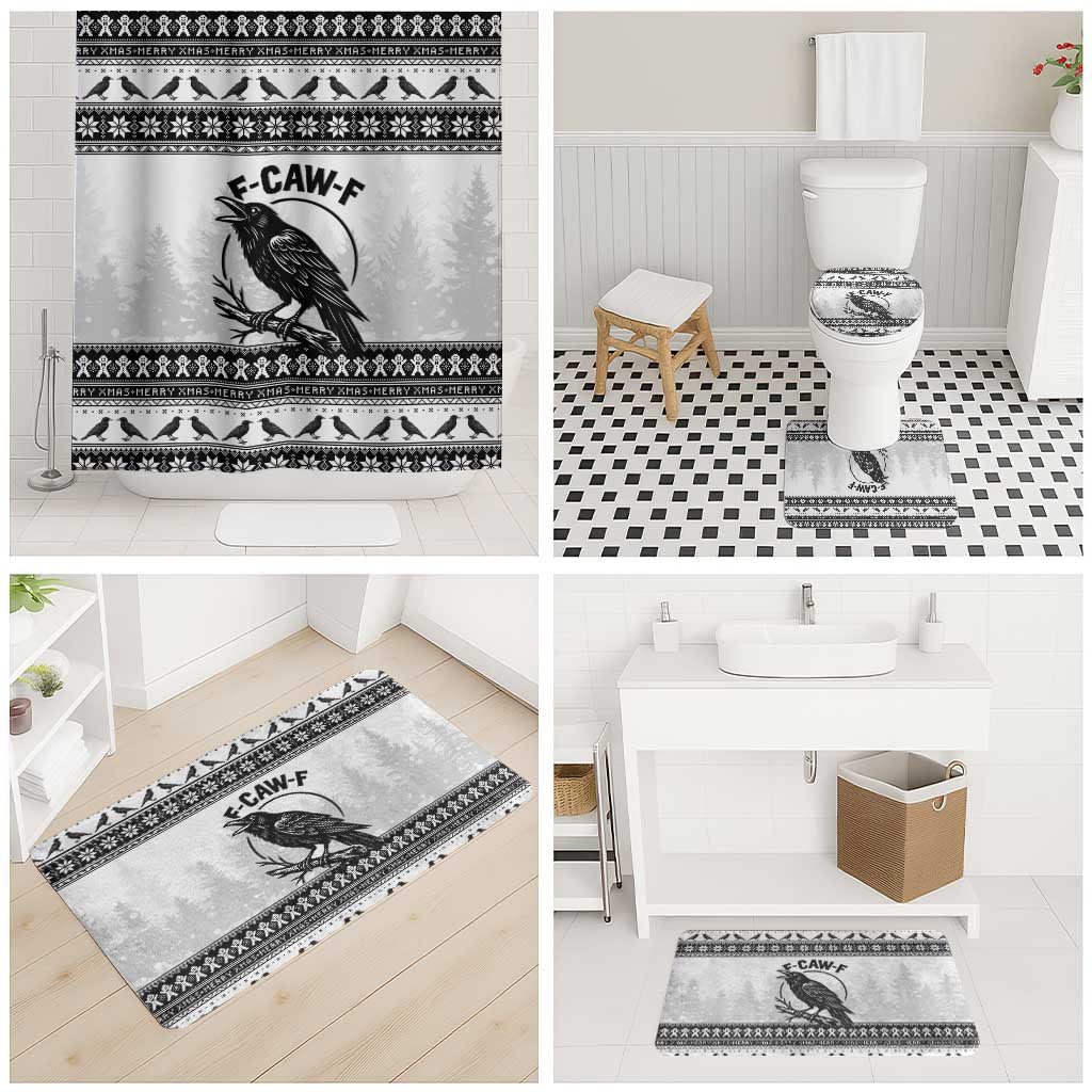 Funny Christmas F Caw F Raven Bathroom Set Merry Craw Mas - Wonder Print Shop