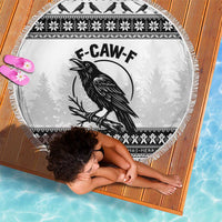 Funny Christmas F Caw F Raven Beach Blanket Merry Craw Mas - Wonder Print Shop